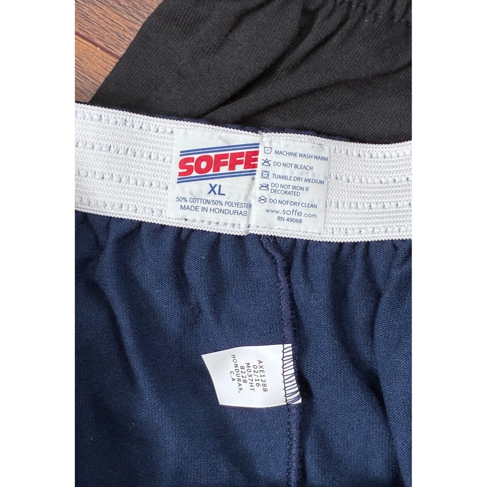 Soffe Women XL Athletic Shorts 2 Pack Navy Blue Black Cotton Blend Jersey Cheer - Picture 3 of 4